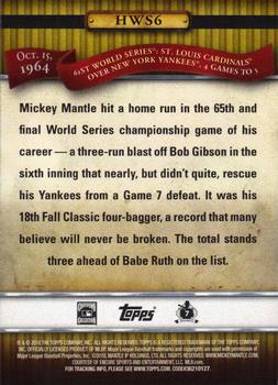 2010 Topps - History of the World Series #HWS6 Mickey Mantle Back